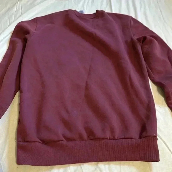 Adidas burgundy 3 striped crewneck sweatshirt size small - Picture 6 of 6